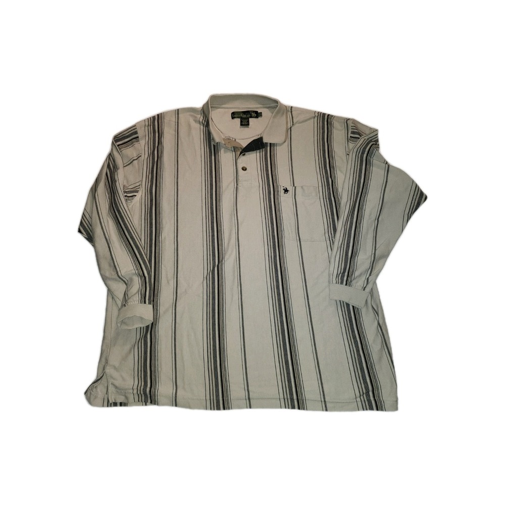 Vintage 90s Men's Long Sleeve Shirt Knights of Round Table XL Tan Striped 90s